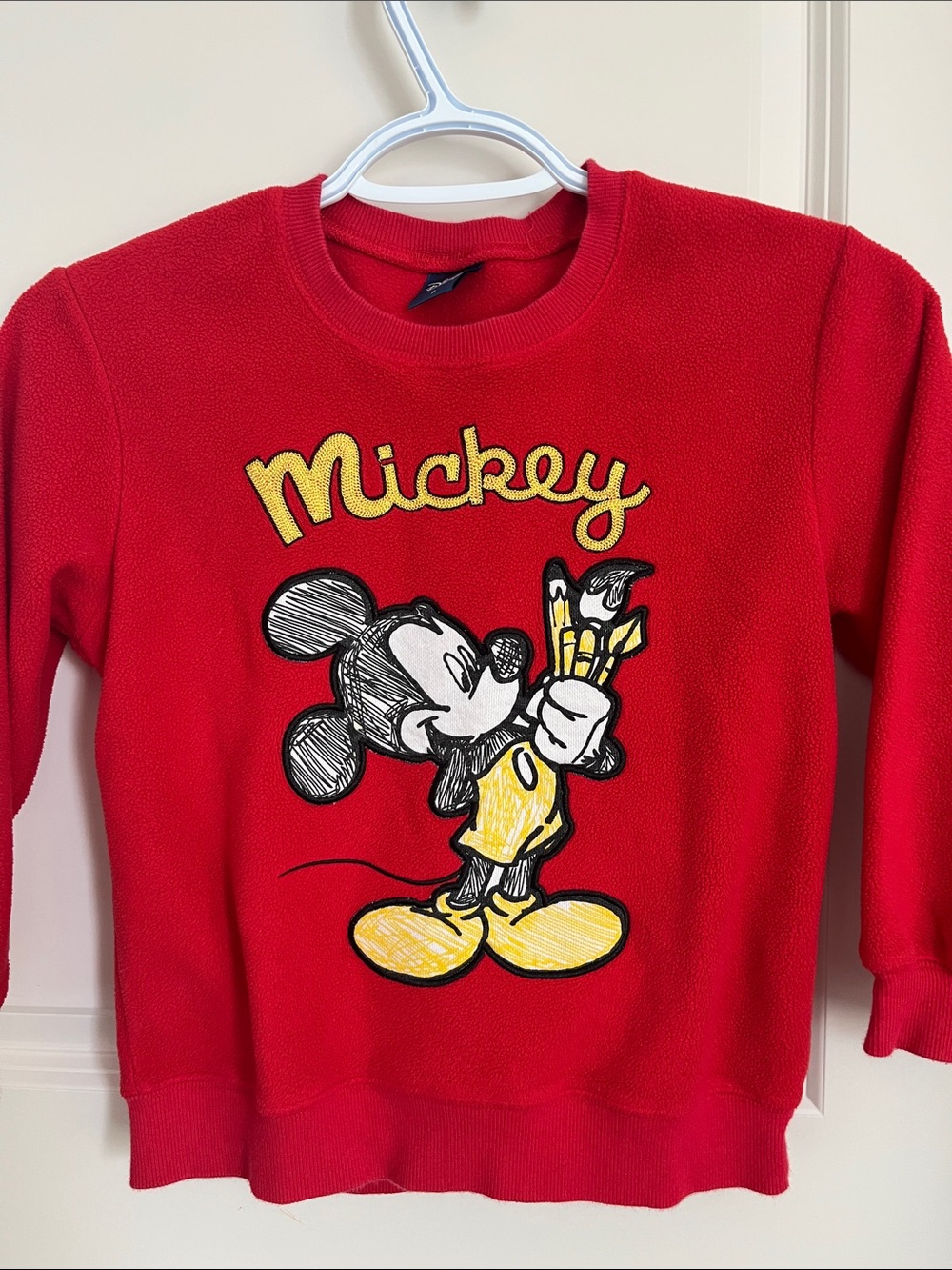 Disney Red Mickey Artist Graphic Sweatshirt‎